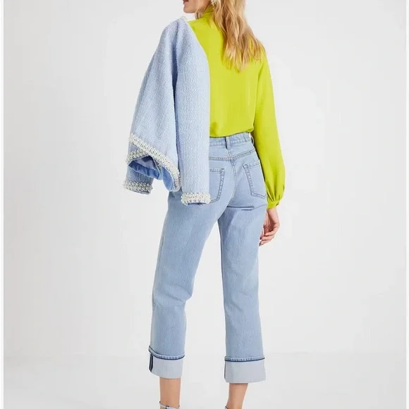 Kate Spade Wide-Leg Cuffed Denim - Picture 2 of 5